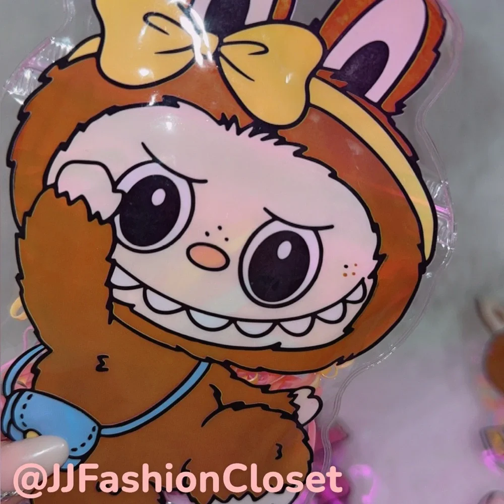Cute Labubu plastic bag with hair ties
